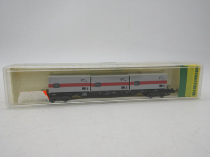 Minitrix N - 51 3511 00 - 4-assige containerwagen, met 3 containers beladen van de DB