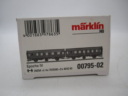 Märklin H0 - 00795-02 - Dubbelsetje Umbauwagen 2e klas/1e klas van de DB