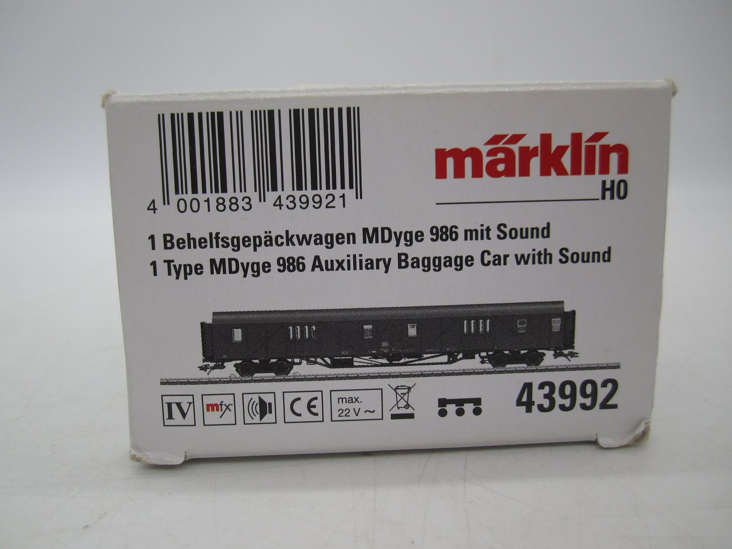 Märklin H0 - 43992 - Bagagewagen MDyge 986 van de DB - MFX/Geluid