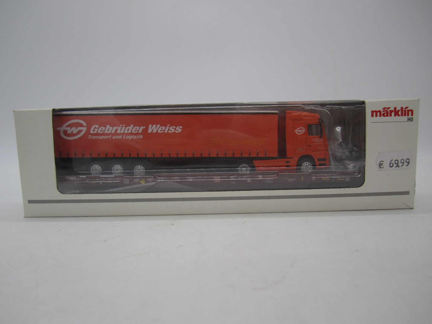 Märklin H0 - 47428 - Lage vloerwagen Saadkms 690 "Rollende Landstrasse" van de DB