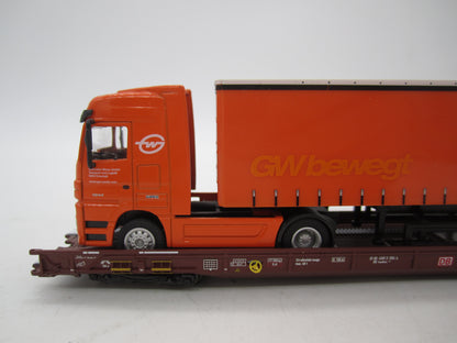 Märklin H0 - 47428 - Lage vloerwagen Saadkms 690 "Rollende Landstrasse" van de DB