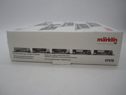 Märklin H0 - 47418 - 5-delige set Lage vloerwagens Saadkms 690 "Rollende Landstrasse" van de DB