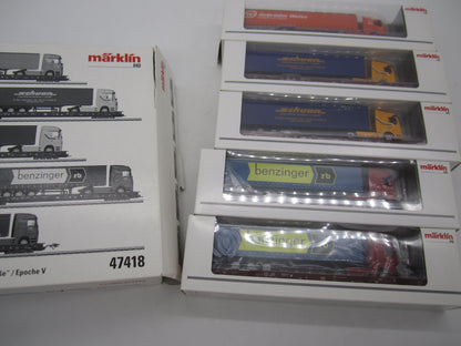 Märklin H0 - 47418 - 5-delige set Lage vloerwagens Saadkms 690 "Rollende Landstrasse" van de DB