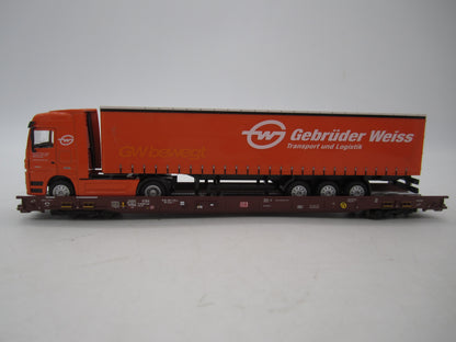 Märklin H0 - 47418 - 5-delige set Lage vloerwagens Saadkms 690 "Rollende Landstrasse" van de DB