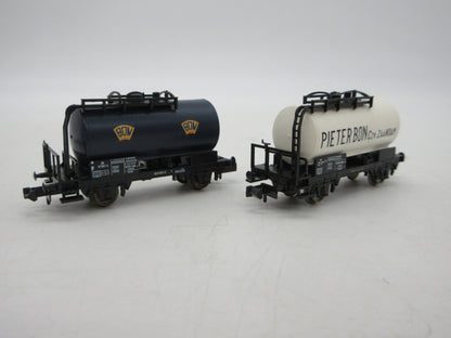 Minitrix N - 15625 - 2-delige set ketelwagens 'Pieter Bon' van de NS