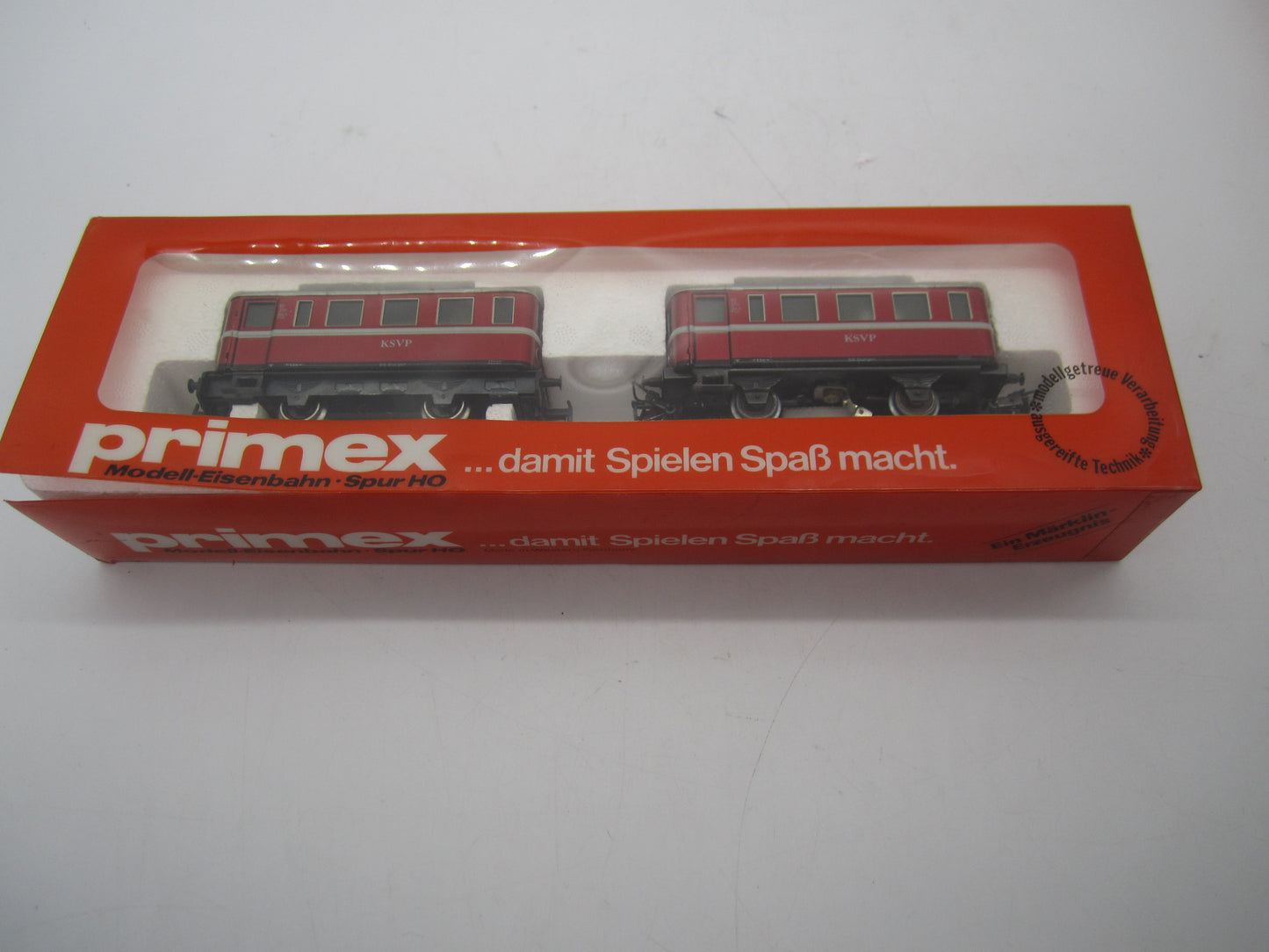 Primex H0 - 3018 - Railbus met bijwagen van de KSVP - Digitaal