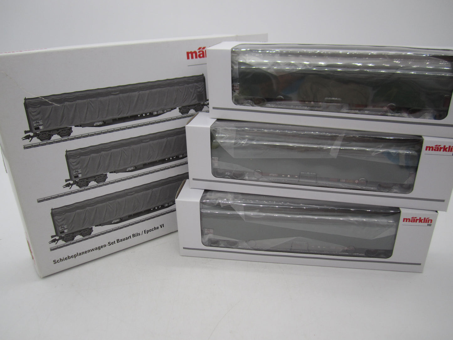 Märklin H0 - 47062 - 3-delige set 4-assige Schuifhuifwagen type Rils van de SNCF