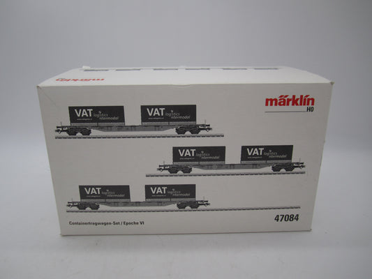 Märklin H0 - 47084 - 3-delige containerwagenset "VAT" van Railion
