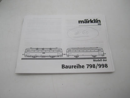 Märklin H0 - 39980 - Railbus met bijwagen BR 798 en BR 998 van de DB - Digitaal MFX/Sound