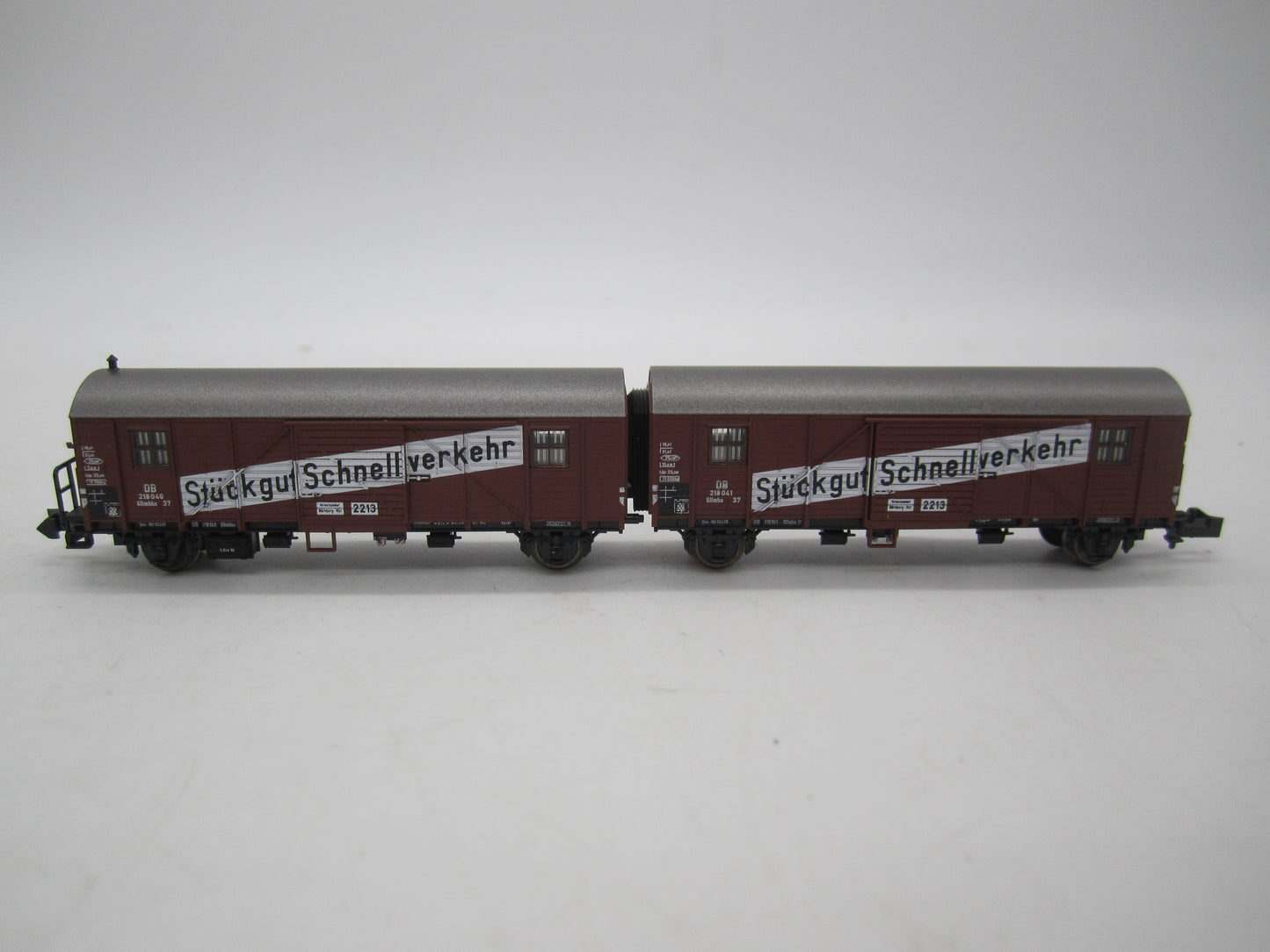 Minitrix N - 13624 - Gekoppelde wagens "Stückgut Schnellverkehr" van de DB