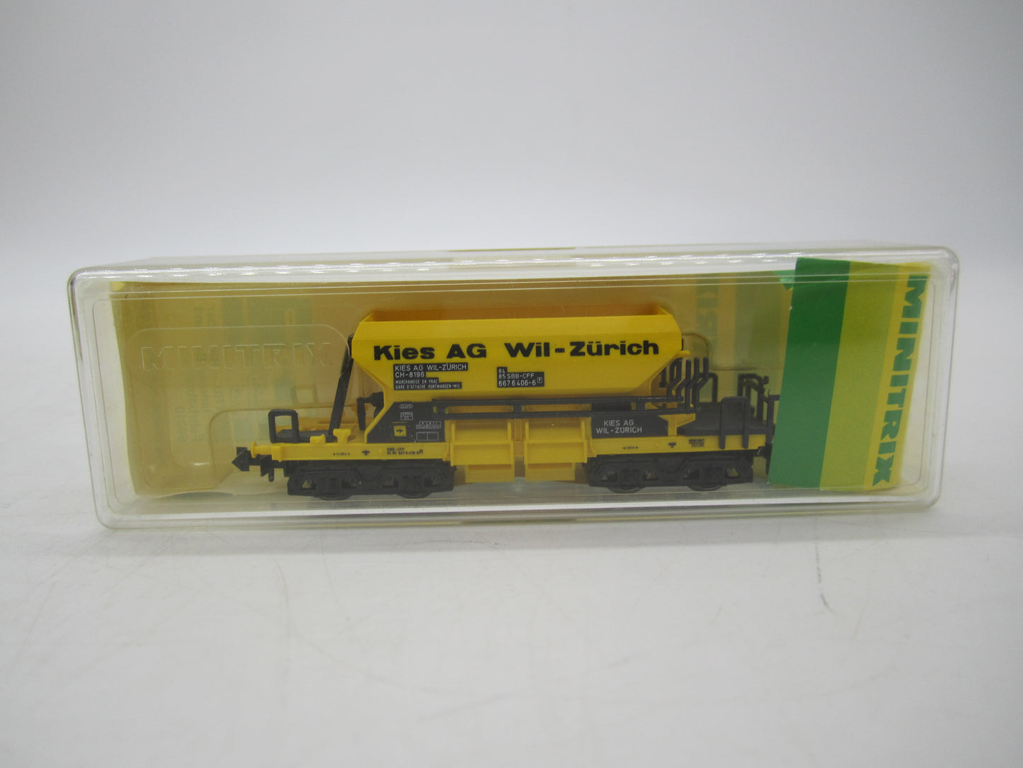 Minitrix N - 13691 - 4-assige schotterwagen "Kies AG" van de SBB-CFF