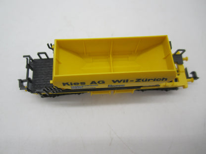 Minitrix N - 13691 - 4-assige schotterwagen "Kies AG" van de SBB-CFF