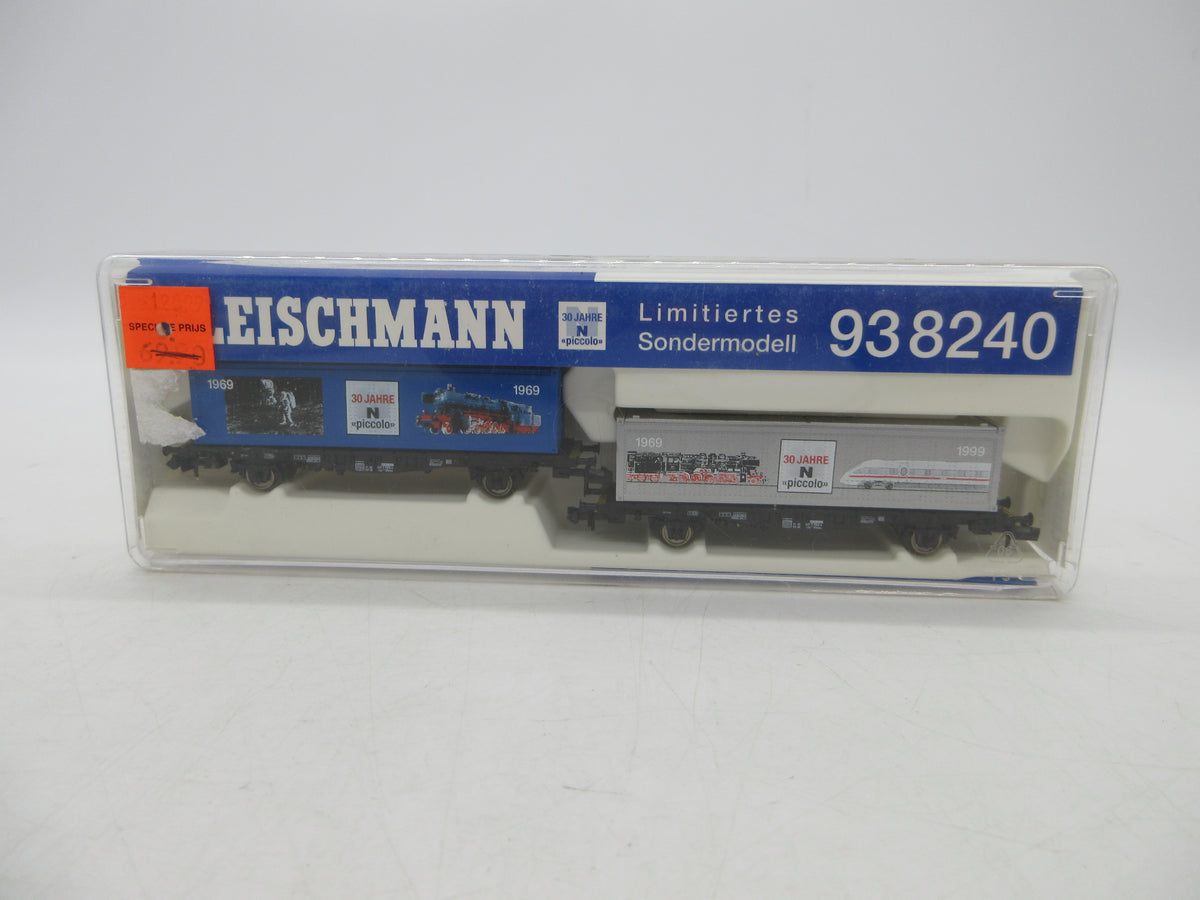 Fleischmann N - 93 8240 - 2-delige set containerwagens "30 jaar piccolo"
