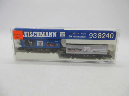 Fleischmann N - 93 8240 - 2-delige set containerwagens "30 jaar piccolo"