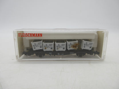Fleischmann N - 8231 - Draagwagens voor containers van de DB