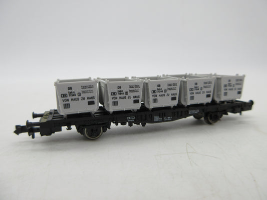 Fleischmann N - 8231 - Draagwagens voor containers van de DB
