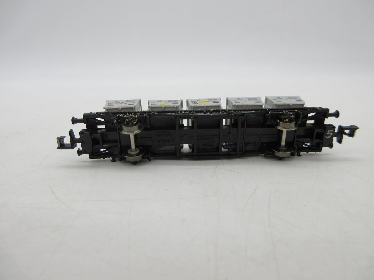 Fleischmann N - 8231 - Draagwagens voor containers van de DB