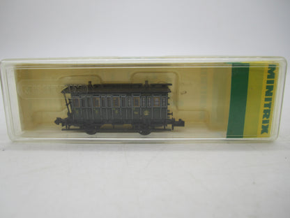 Minitrix N - 13064 - Personenwagen 3e klas/Postwagen van de K.Bay.St.B.