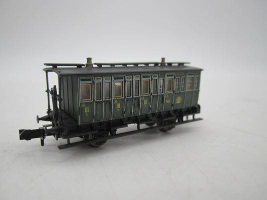 Minitrix N - 13064 - Personenwagen 3e klas/Postwagen van de K.Bay.St.B.