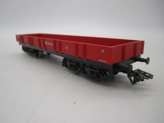 Märklin H0 - Uit set 44504 - 4-assige lageboordwagen in rood van de DB Cargo