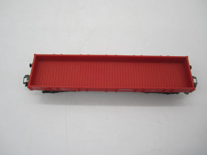 Märklin H0 - 4-assige lageboordwagen in rood van Railion