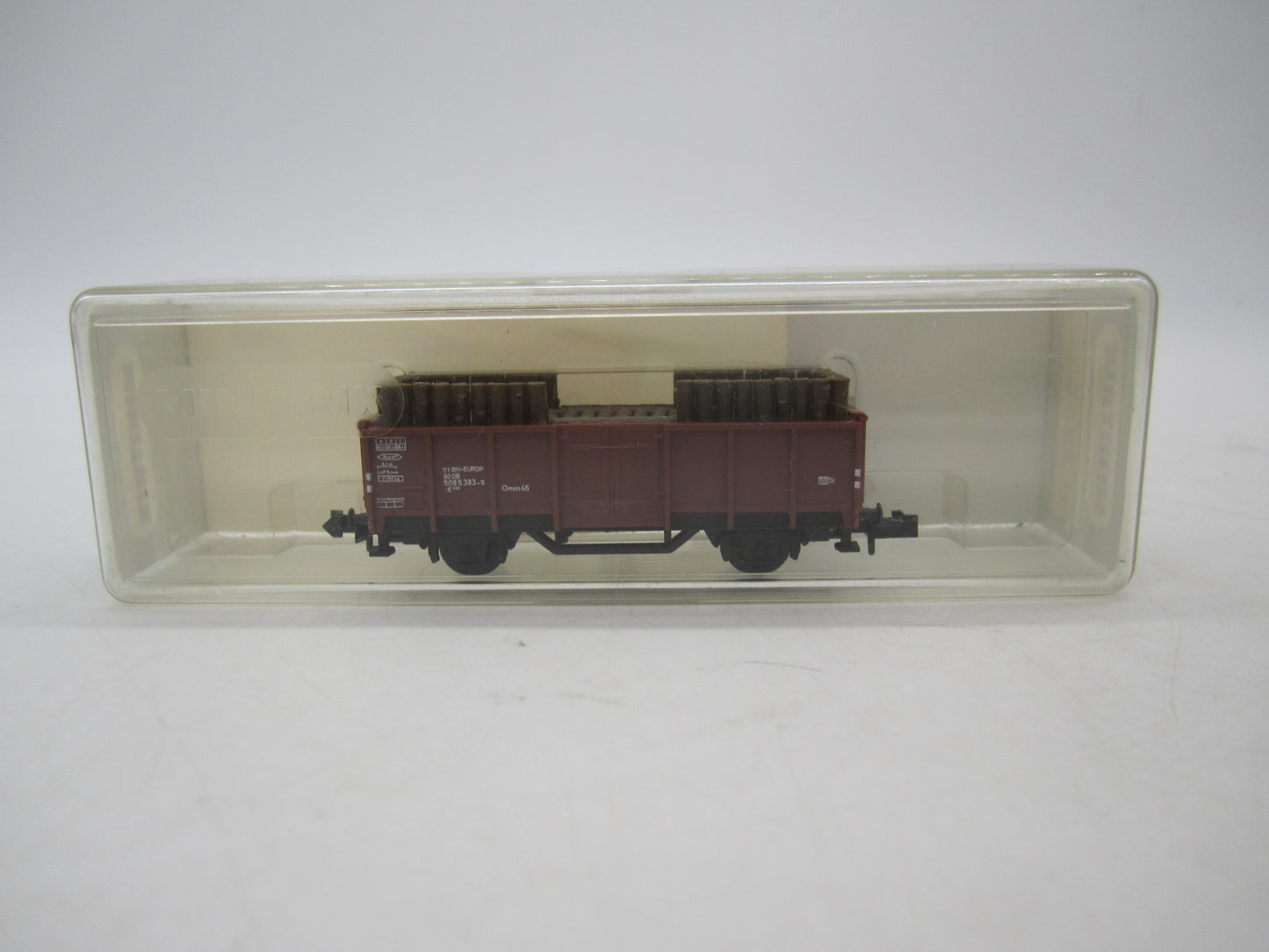 Minitrix N - 51 3265 00 - Hogeboordwagen, beladen met hout van de DB