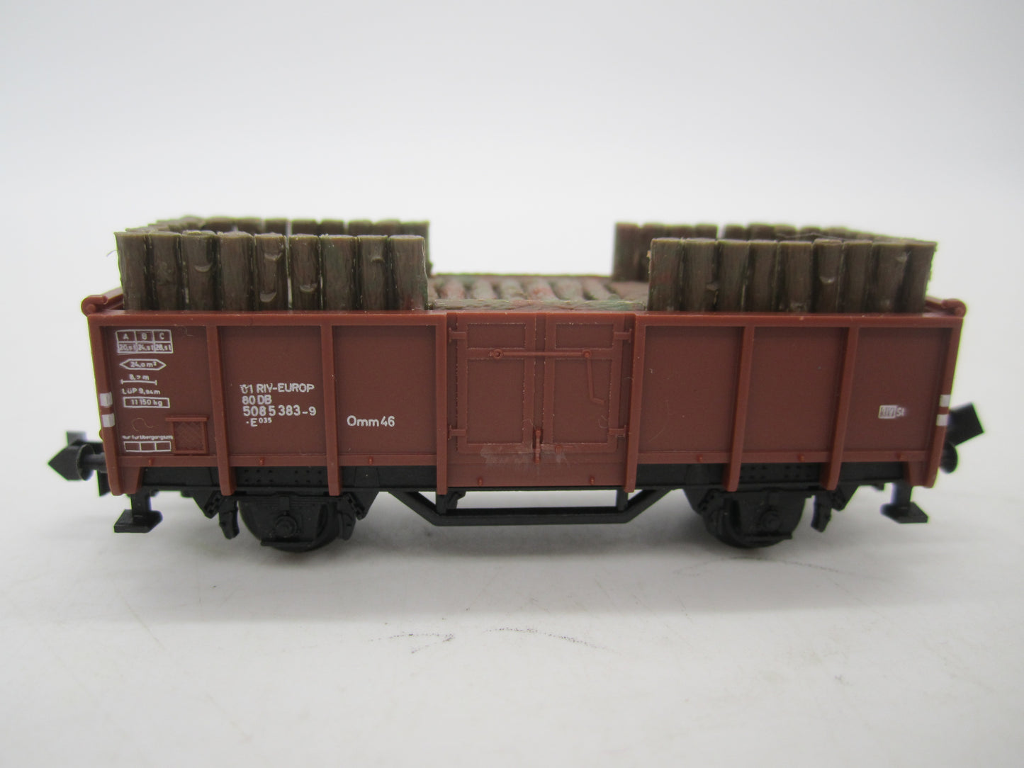 Minitrix N - 51 3265 00 - Hogeboordwagen, beladen met hout van de DB