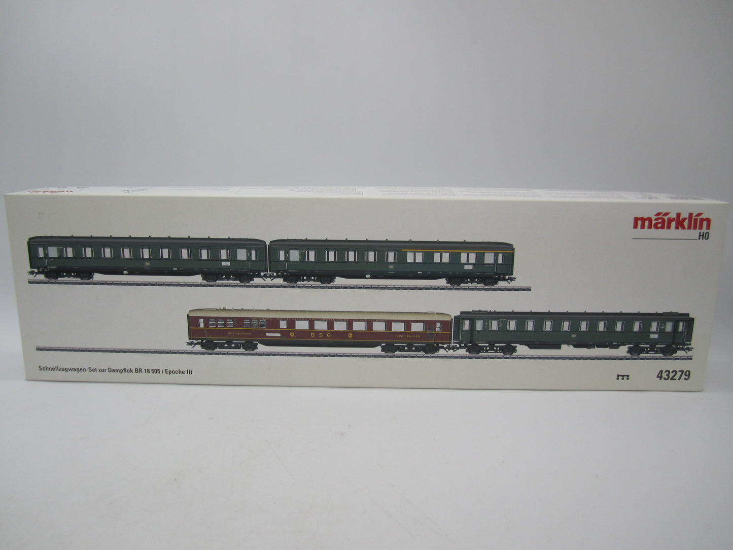Märklin H0 - 43279 - 4-delige set personenrijtuigen van de DB, met interieurverlichting