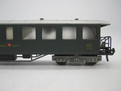 Fleischmann H0 - 1417 - Personenwagen 2e klas van de SBB-CFF, met verlichting