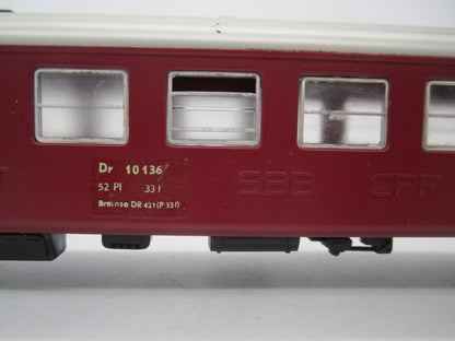 Fleischmann H0 - 1418 - Personenwagen "Restauratierijtuig" van de SBB-CFF, met verlichting