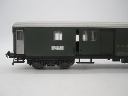 Fleischmann H0 - 1419 - Personenwagen "bagagerijtuig" van de SBB-CFF, met verlichting
