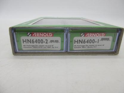 Arnold N - HN6400 - 2-delige containerwagenset van de NS