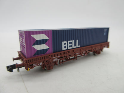 Arnold N - HN6400 - 2-delige containerwagenset van de NS