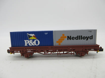 Arnold N - HN6400 - 2-delige containerwagenset van de NS