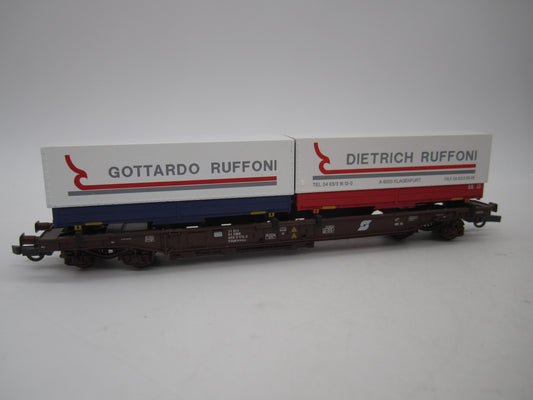 Roco H0 - 46379 - Containerdraagwagen met twee containers van de ÖBB