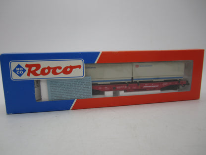 Roco H0 - 46562 - Containerdraagwagen met twee containers van de DB