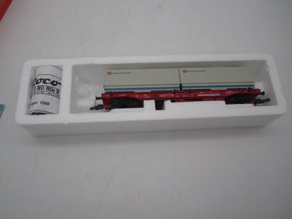 Roco H0 - 46562 - Containerdraagwagen met twee containers van de DB
