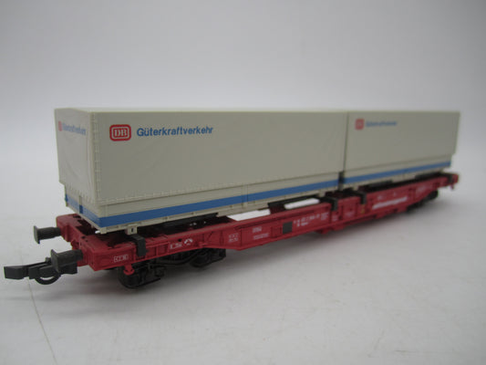 Roco H0 - 46562 - Containerdraagwagen met twee containers van de DB