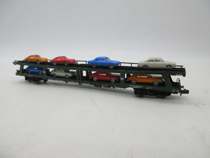 Fleischmann N - 8285 - 4-delige autotransportwagen, met 8 auto's beladen van de DB