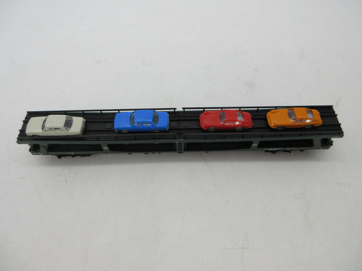 Fleischmann N - 8285 - 4-delige autotransportwagen, met 8 auto's beladen van de DB