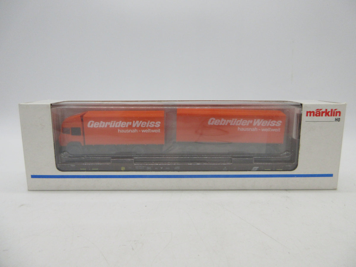 Märklin H0 - 84797 1 - Lagevloerwagen "Rollende Landstrasse" van de ÖBB, met vrachtwagen