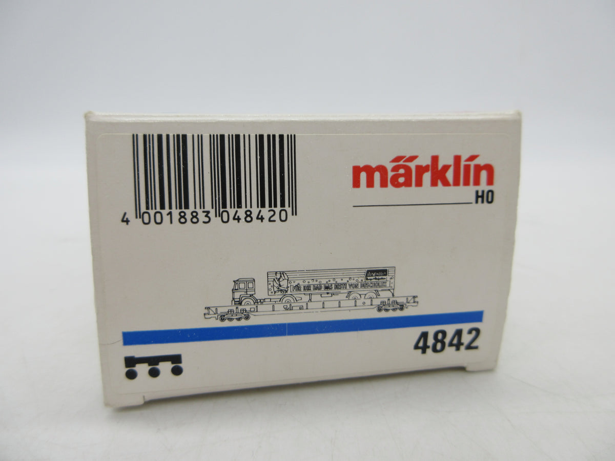 Märklin H0 - 4842 - Lagevloerwagen "Rollende Landstrasse" van de DB, met auto