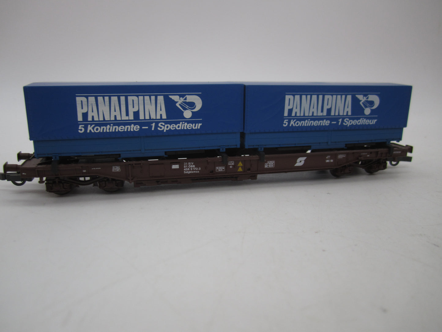 Roco H0 - 46366.1 - Containerdraagwagen met twee containers van de ÖBB