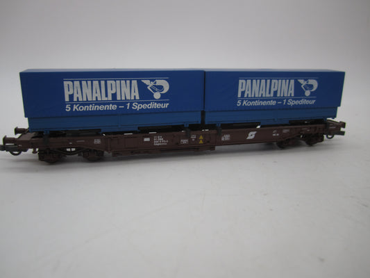 Roco H0 - 46366.1 - Containerdraagwagen met twee containers van de ÖBB