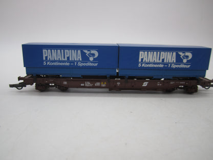 Roco H0 - 46366.1 - Containerdraagwagen met twee containers van de ÖBB