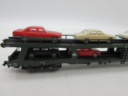 Fleischmann Piccolo N - 8284 - Vierassige autotransporter, met auto's van de DB, zonder doos
