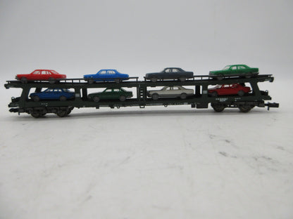 Fleischmann Piccolo N - 8284 - Vierassige autotransporter, met auto's van de DB