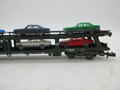 Fleischmann Piccolo N - 8284 - Vierassige autotransporter, met auto's van de DB