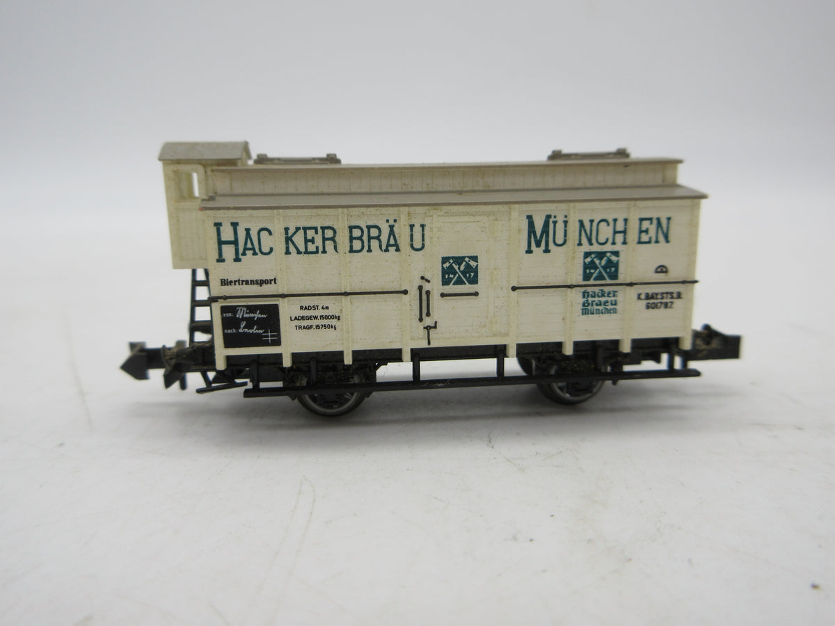 Minitrix N - 51 3218 00 - Gesloten goederenwagen "Hackerbräu Münmchen" van de K.Bay.St.B.