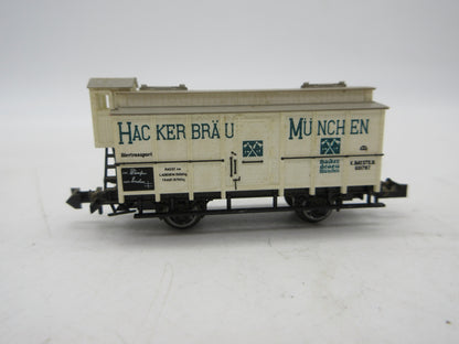 Minitrix N - 51 3218 00 - Gesloten goederenwagen "Hackerbräu Münmchen" van de K.Bay.St.B.